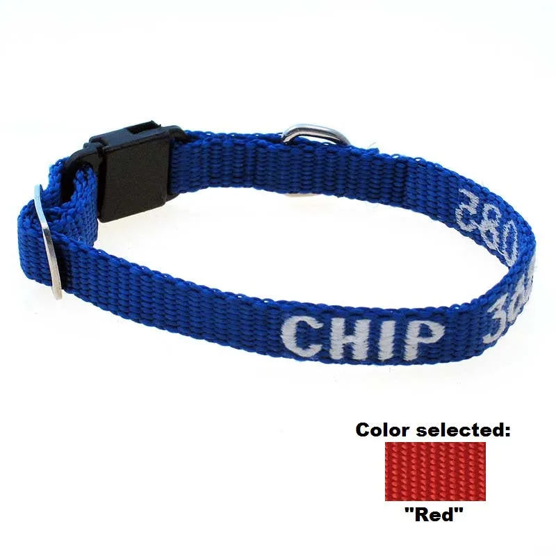 Adjustable Nylon Cat Collar - with Personalized Embroidery
