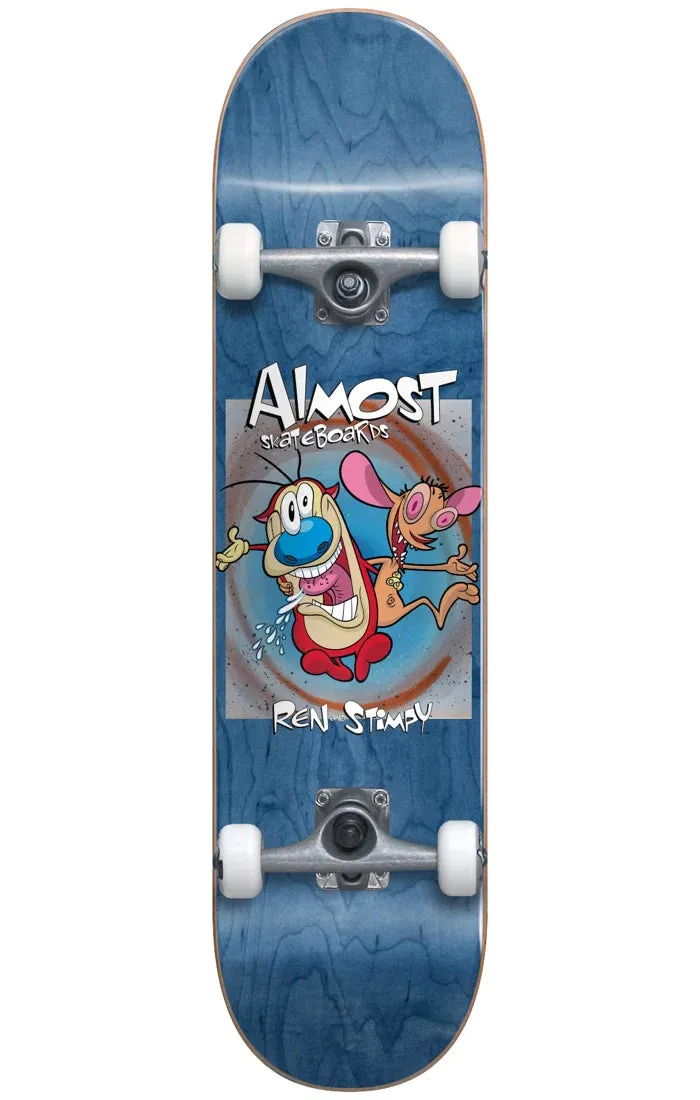 Almost Ren & Stimpy Boxed Premium Blue 8" Complete Skateboard