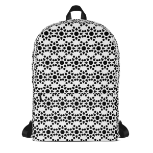 Black and White Dahlia Pattern Backpack