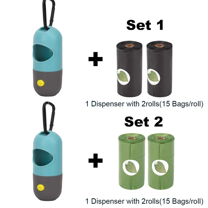 Degradable Dog Poop Bag Dispenser LED light Waste Bags