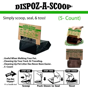 Dispoz-A-Scoop Bags - No Touch, Sanitary Dog Poop Scoopers (5 Count)