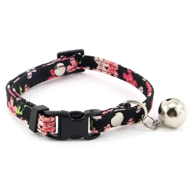Floral Collar for Small Dogs with Bell Fashion Dog Collar