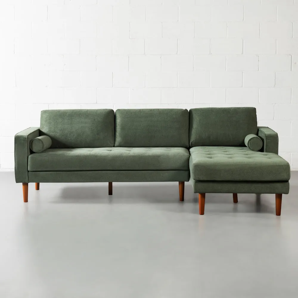 FONDA - Green Fabric Sectional Sofa - Left