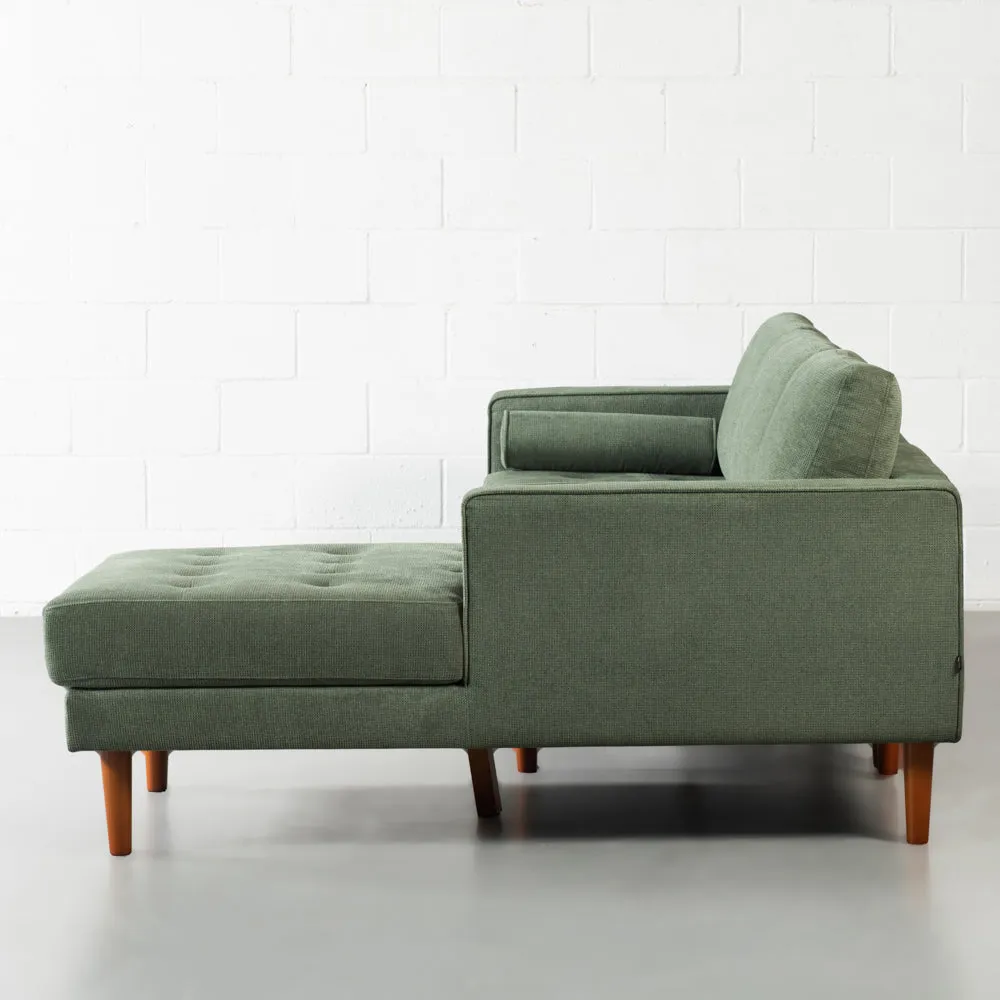 FONDA - Green Fabric Sectional Sofa - Left