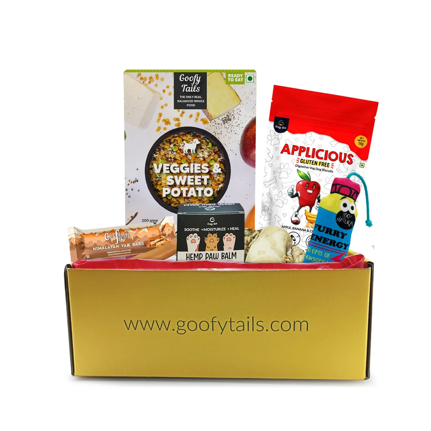 Goofy Tails Platinum Goofy Box  for Small/ Medium Dogs | Personalized Curated Gift Box for Dogs