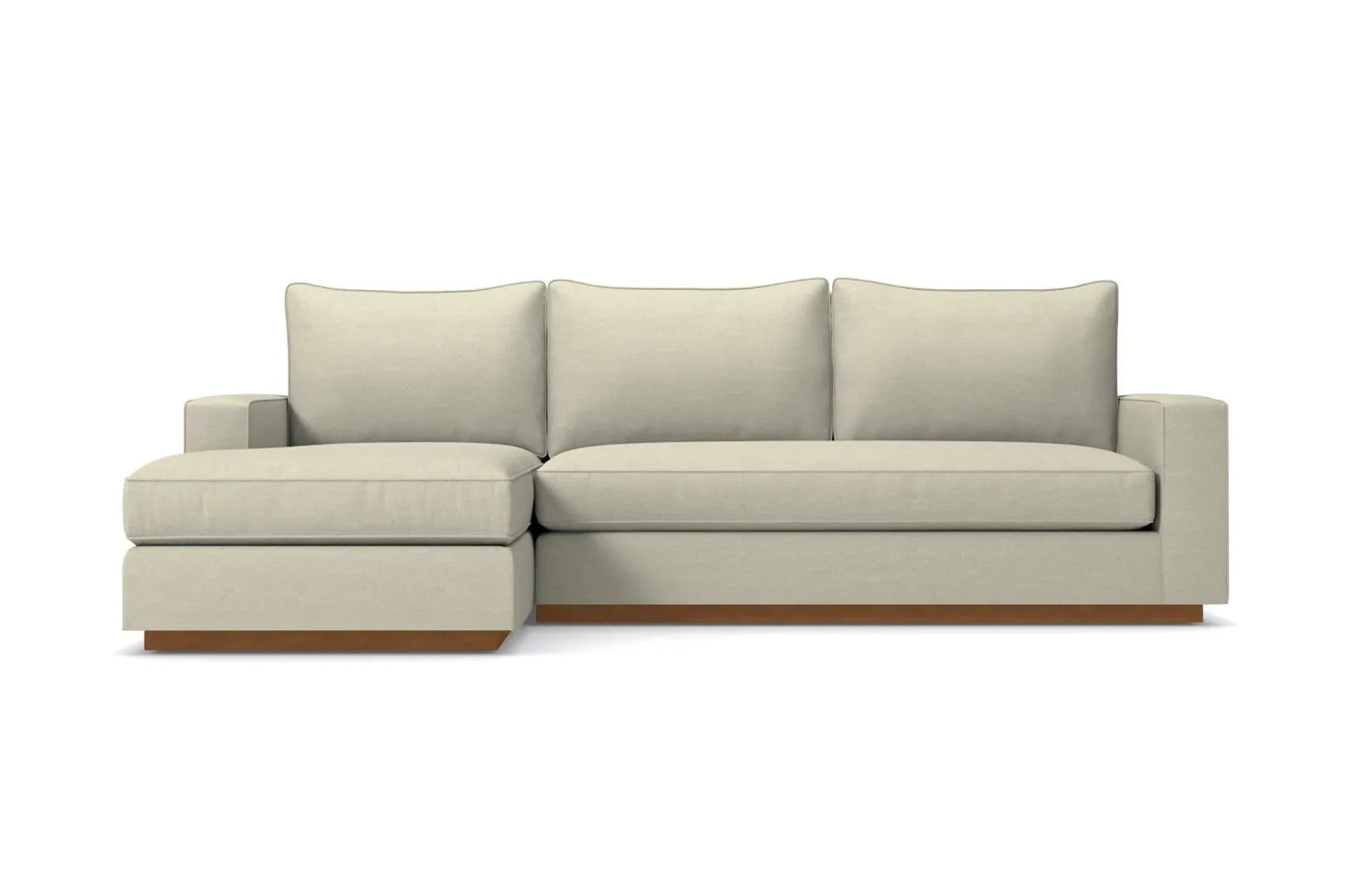 Harper 2pc Sleeper Sectional :: Leg Finish: Pecan / Sleeper Option: Memory Foam Mattress / Configuration: LAF - Chaise on the Left