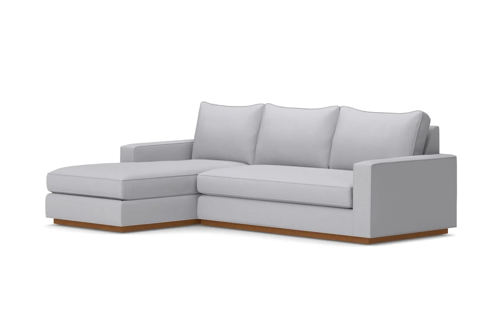 Harper 2pc Sleeper Sectional :: Leg Finish: Pecan / Sleeper Option: Memory Foam Mattress / Configuration: LAF - Chaise on the Left