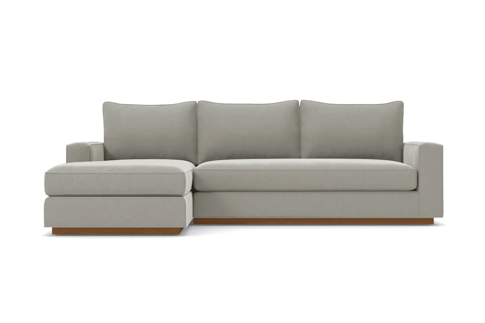 Harper 2pc Sleeper Sectional :: Leg Finish: Pecan / Sleeper Option: Memory Foam Mattress / Configuration: LAF - Chaise on the Left