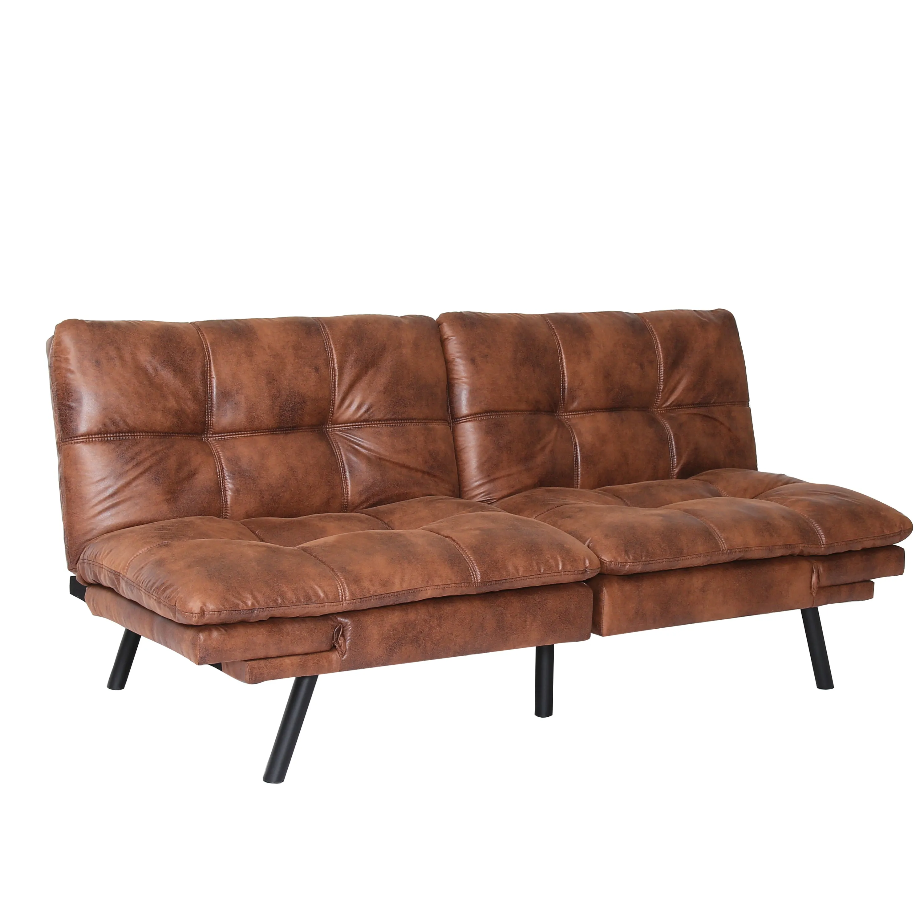 Koa Modern Convertible Memory Foam Futon Sofa Bed - Brown