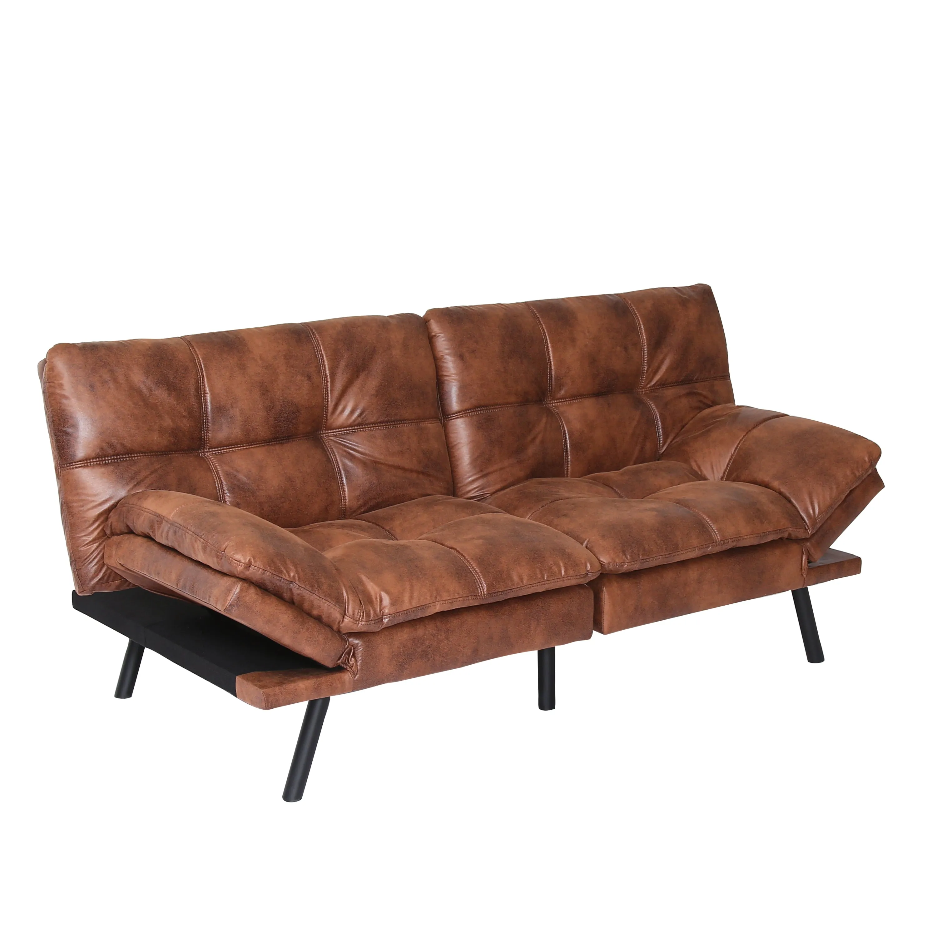 Koa Modern Convertible Memory Foam Futon Sofa Bed - Brown
