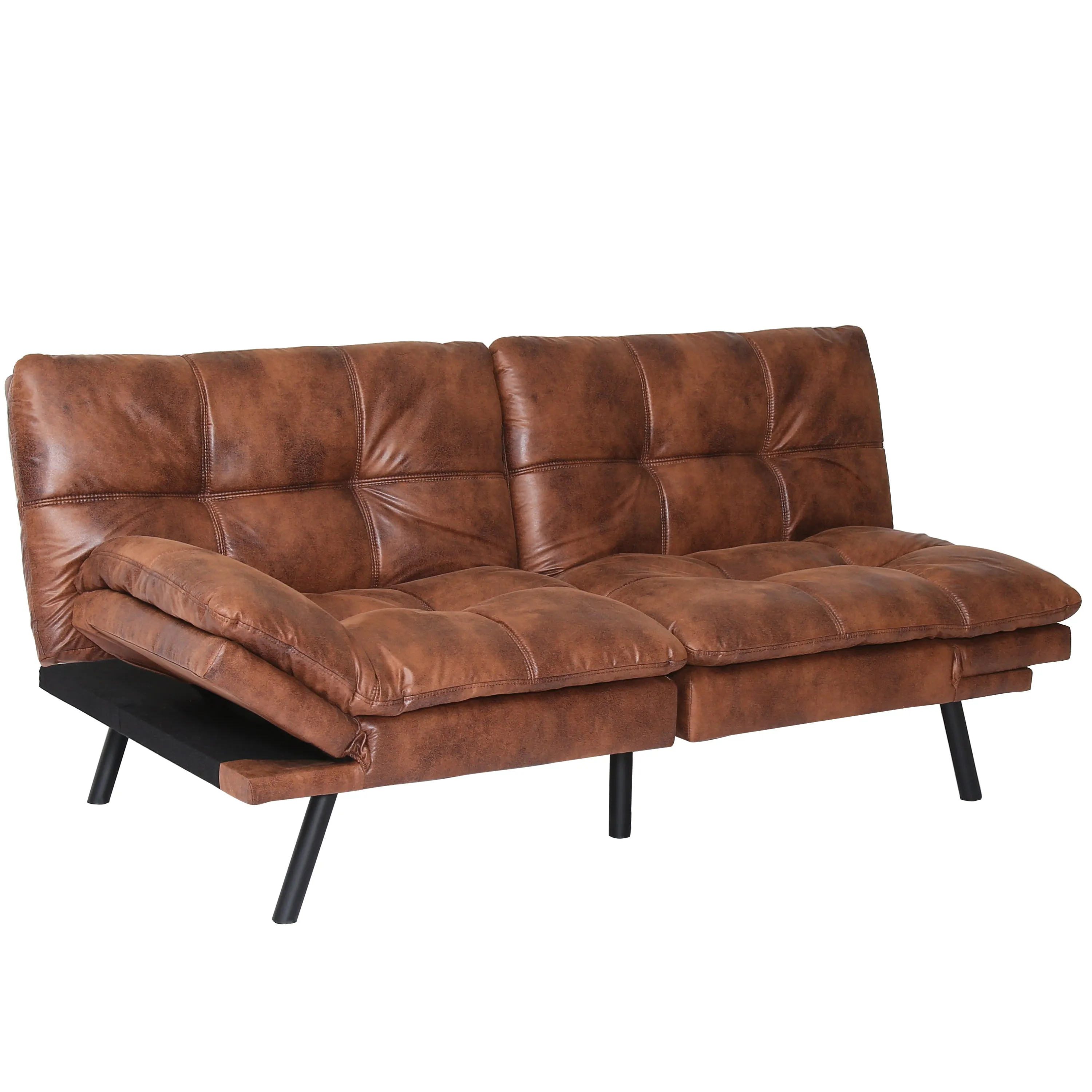 Koa Modern Convertible Memory Foam Futon Sofa Bed - Brown