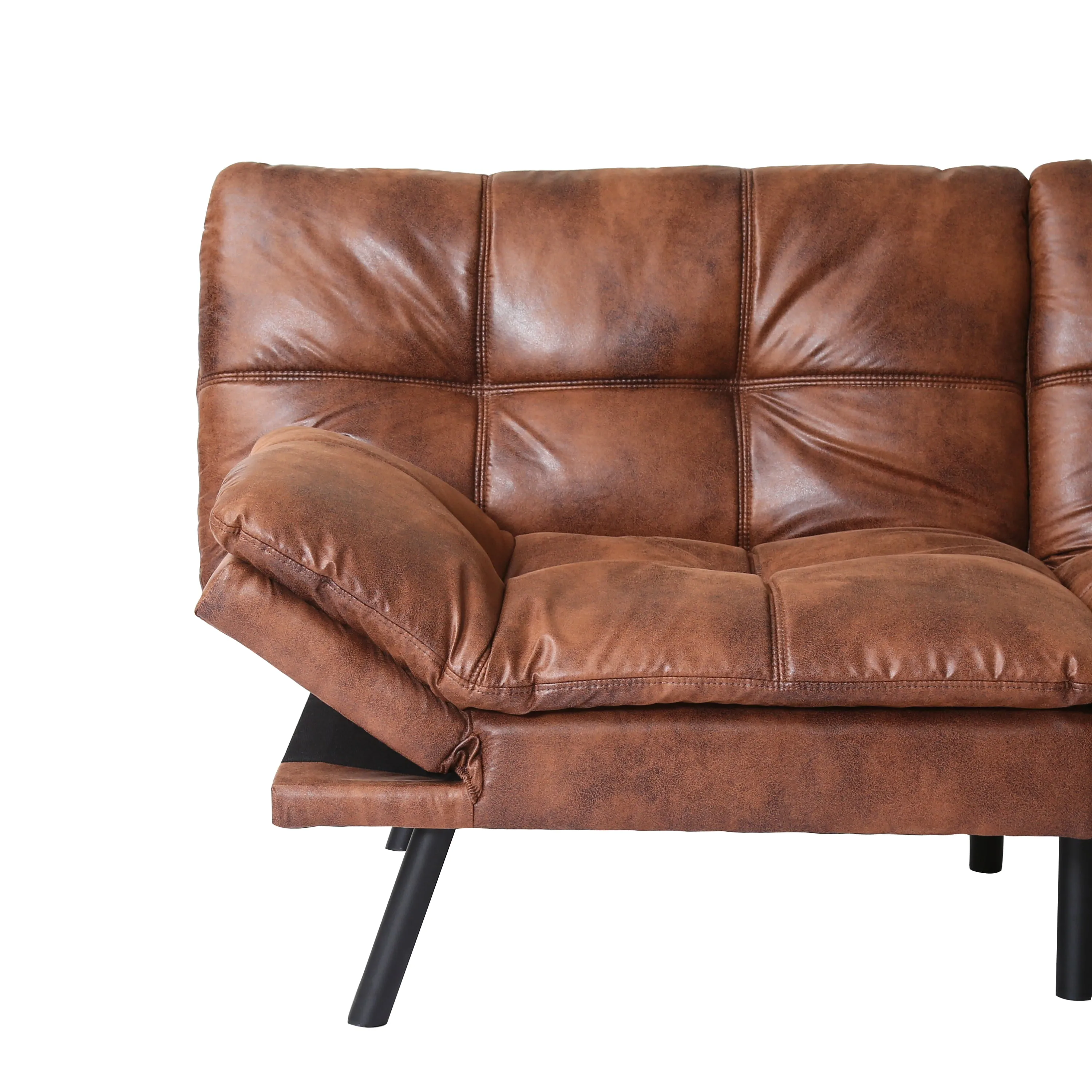 Koa Modern Convertible Memory Foam Futon Sofa Bed - Brown