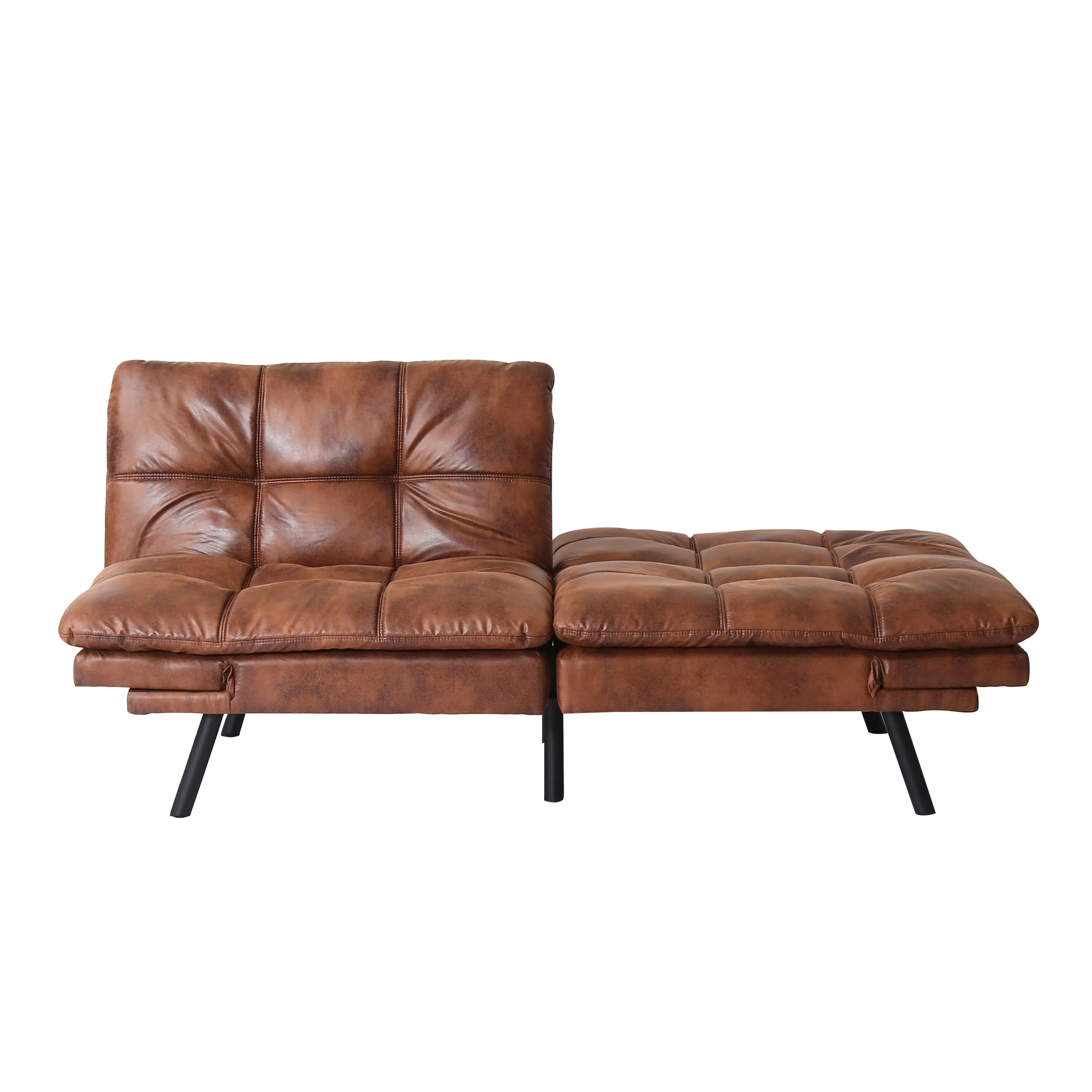 Koa Modern Convertible Memory Foam Futon Sofa Bed - Brown