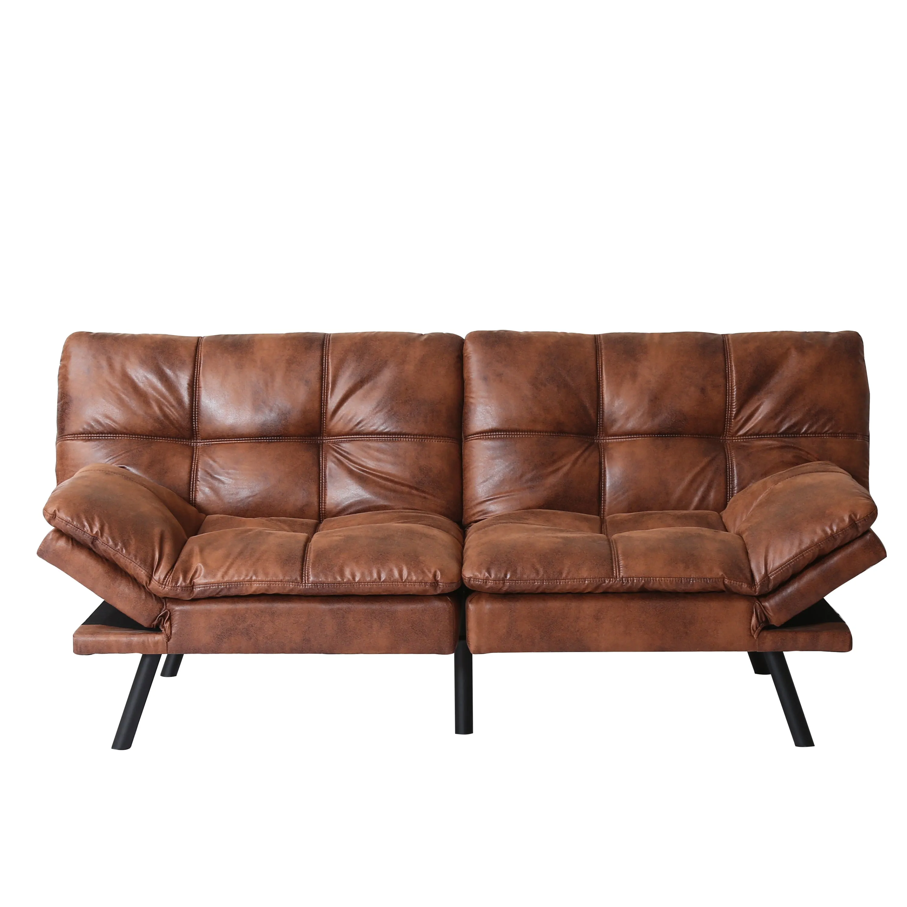 Koa Modern Convertible Memory Foam Futon Sofa Bed - Brown