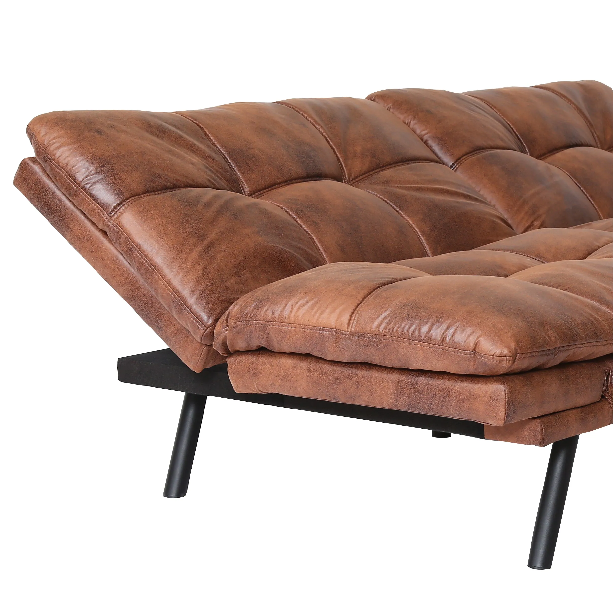Koa Modern Convertible Memory Foam Futon Sofa Bed - Brown