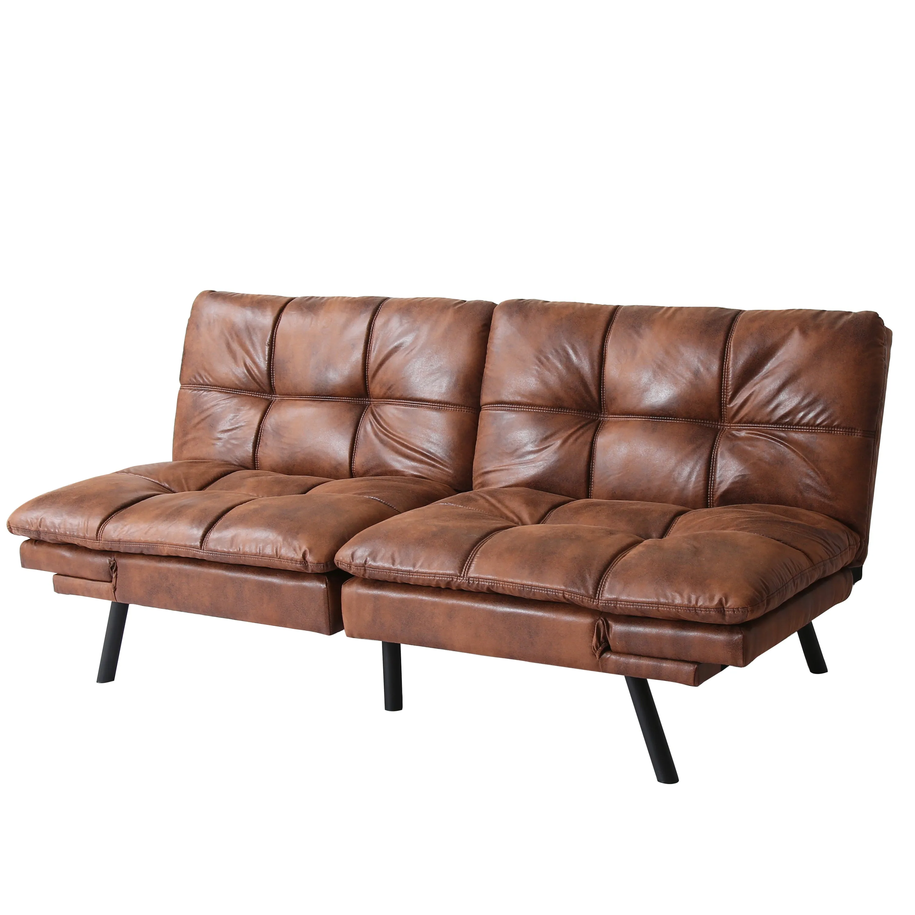 Koa Modern Convertible Memory Foam Futon Sofa Bed - Brown
