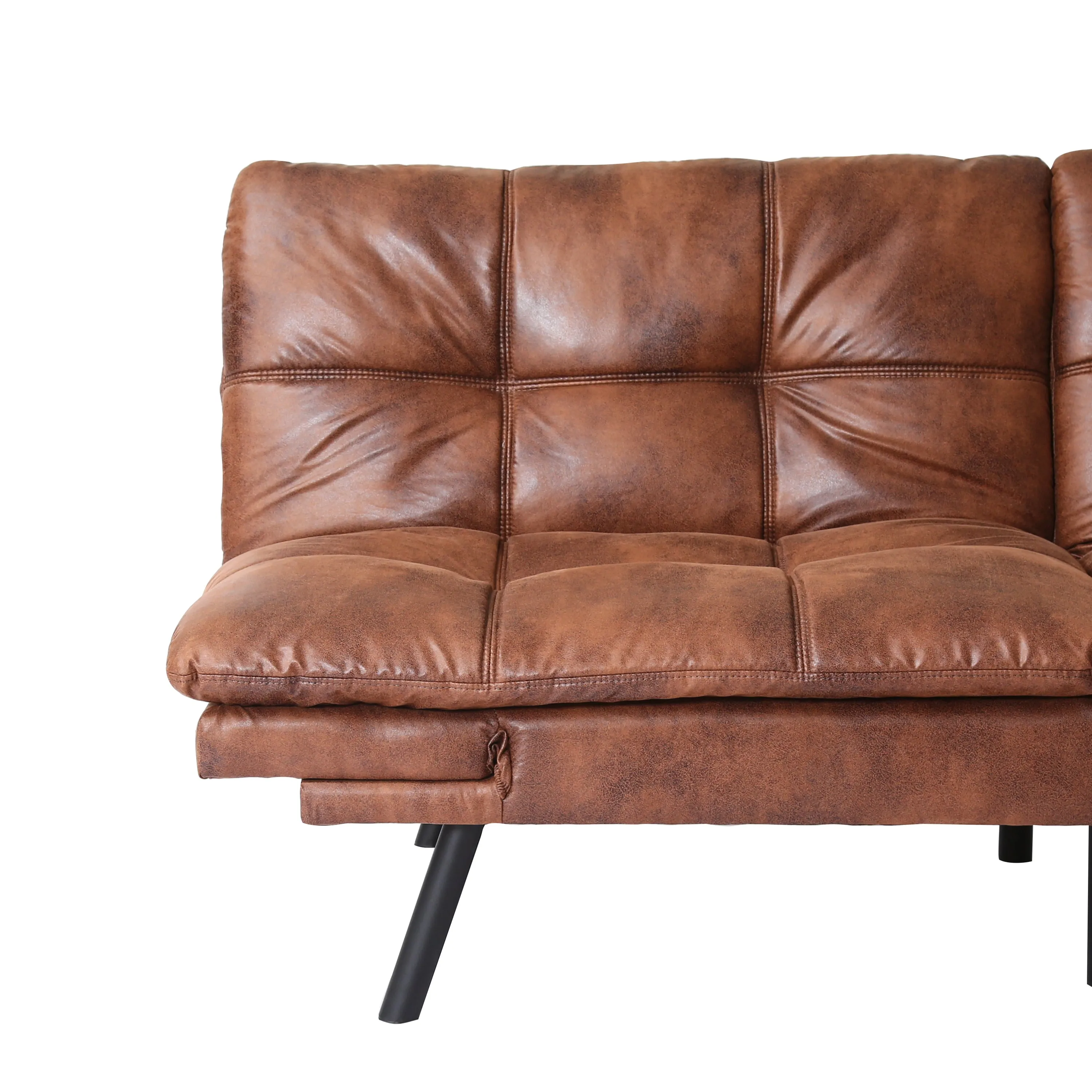 Koa Modern Convertible Memory Foam Futon Sofa Bed - Brown
