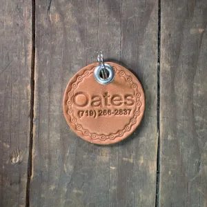 Leather Pet ID Tag, Quiet ID Tag for Dogs - Bike Chain