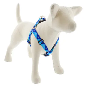 Lupine Reflective Step In Dog Harness 1" Wide 19"-28" Girth Blue Paws