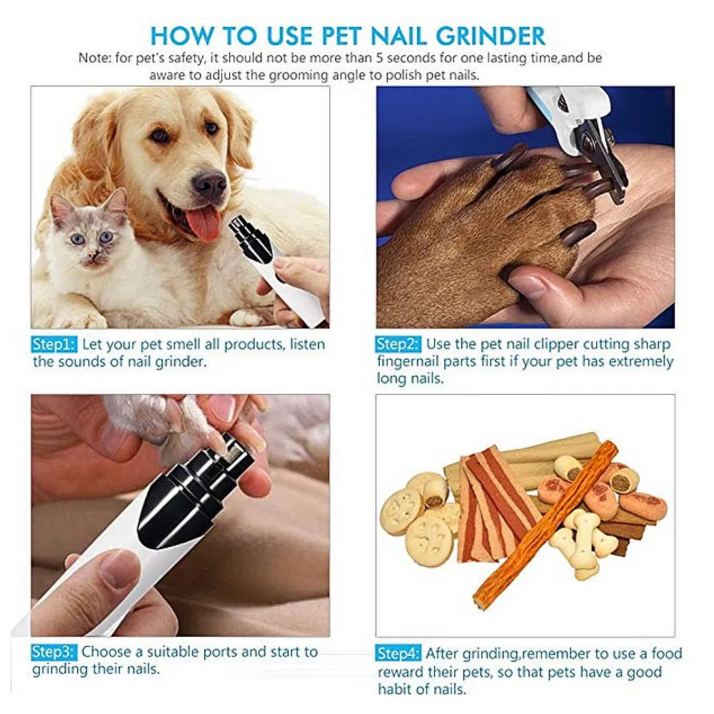 Rechargeable Painless Pet Paws Grooming File