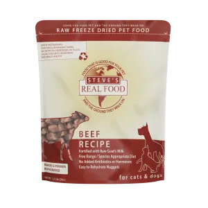 Steve's Real Food Freeze-Dried Raw Dog Food, Beef Recipe